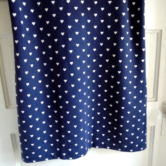 Draper James Navy Blue & White Love Row Hearts Knit Shift Dress M - Picture 5 of 8